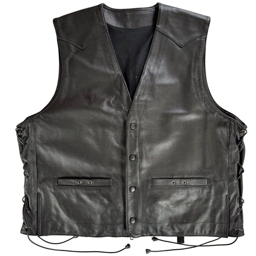 Vintage Leather Inflatable Flotation Vest Halkey Roberts CO2 Safety XL XXL
